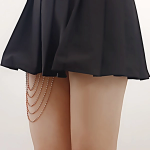 Sexy multi-layer silver rhinestone thigh chain body jewelry for party and night club wear
