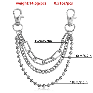 Triple layer silver beaded chain for shoes or ankles featuring heavy duty lobster clasps