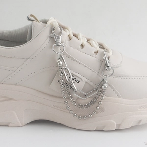 Hip Hop Punk Multi-layer Alloy Metal Shoe Chain Anklet Retro Silver Color Bead Chain For Sneakers Boots Fashion Accessories
