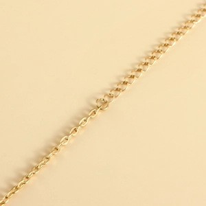 Vue détaillée des maillons de la chaîne en métal doré poli pour bijoux de taille ethniques
