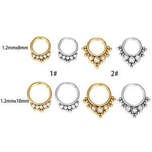 Nasenring aus 316L Chirurgenstahl mit Zirkonia-Besatz in Gold und Silber Ausführung