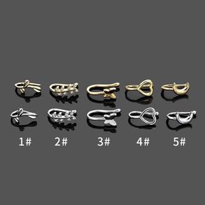 Copper Zirconia U Shaped Nose Ring For Women Non Pierced Fake Nose Clip Ear Clip Butterfly Heart Moon Leaf Style Jewelry