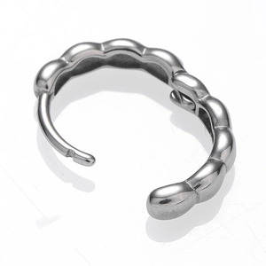 Boucles d'oreilles créoles chic en acier inoxydable 316L avec texture à bulles ondulées