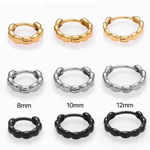 Boucles d'oreilles créoles torsadées en acier or argent noir avec tailles 8mm 10mm 12mm