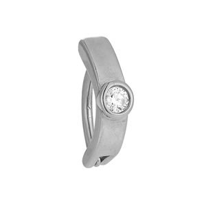 Bauchnabelpiercing aus 316L Edelstahl mit silbernem Schmetterling und Zirkonia-Stein