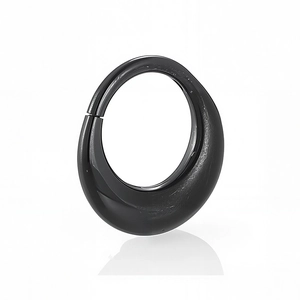 Polished black 316L stainless steel clicker hoop for nose or ear piercing with smooth finish