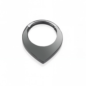 Anneau de piercing goutte noir poli en acier chirurgical avec fermoir clicker