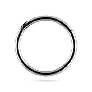 Detailed view of polished G23 titanium seamless clicker ring for body piercing jewelry