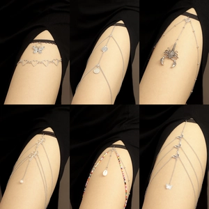 Sexy Alloy Thigh Chain For Women Bohemian Scorpion Butterfly Heart Coin Pendant Multilayer Elastic Leg Chain Body Jewelry