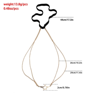 Detailed size specifications and weight of the elastic leg chain with star pendant