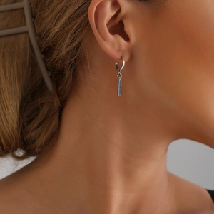 Boucles d'Oreilles Pendantes en Alliage d'Argent Minimalistes Pour Femmes Hommes Anneaux Géométriques Bijoux de Mode