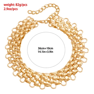 Goldene klobige mehrlagige Gliederkette Choker Halskette mit verstellbarem Verschluss