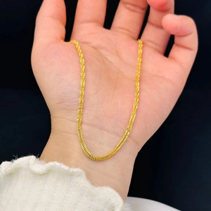 Collana a Catena Minimalista in Acciaio al Titanio Per Donna Placcata in Oro 18 Carati Catena Scintillante Gioielli di Moda