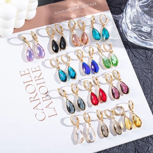 Eleganti Orecchini in Rame a Goccia per Donna Orecchini Pendenti con Strass Incastonati Accessori Gioielli di Moda