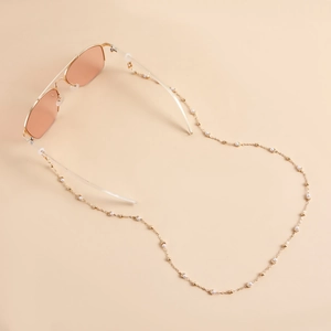 Chaîne de Lunettes en Métal Doré de Mode Künstliche Perle d'Imitation Blanche Charme Lune Cordon Anti-Glisse Bijoux Pour Femmes