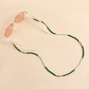 Women Handmade Colorful Beaded Glasses Chain Anti-Lost Lanyard For Mask Holder Alloy Beads Silicone Loop Sunglasses Strap Fashion Jewelry