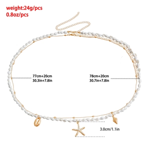 Cadena de cintura bohemia de playa con colgantes de concha y estrella de mar dorada