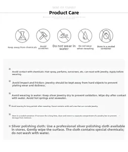 Guide for titanium steel jewelry maintenance with essential care tips and icons