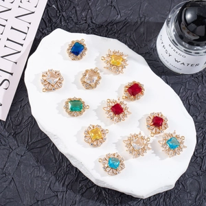 Colgantes de copo de nieve con micro-pavé de cristales en varios colores para joyería