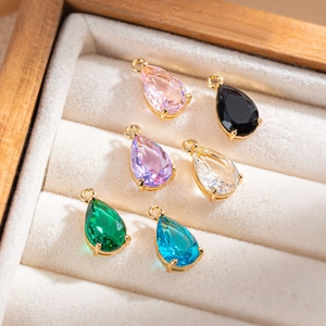 Pendentifs gouttes en cristal facetté de couleurs variées pour création de bijoux DIY