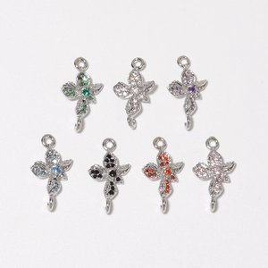DIY Kupfer Mikro Strass Blume Schmetterling Anhänger Schmuckherstellung Zubehör Für Ohrringe Halskette Machen Zubehör
