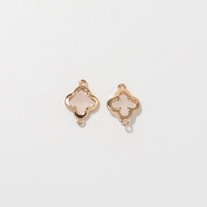 Gouden holle klaverbedeltjes met dubbele ringen voor DIY kettingen en sieraden