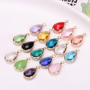 Pendentifs en Verre de Cristal en Goutte pour Fabrication de Bijoux DIY Breloques en Cuivre Plaqué Or pour Colliers Boucles d'Oreilles