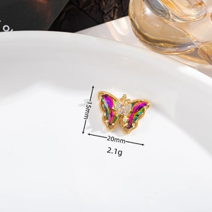 Exquisite crystal butterfly pendant necklace in gold finish with 20mm x 15mm dimensions