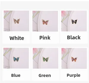 Detailrooster van vlinderhangers in zes kleuren voor doe-het-zelf sieraden maken