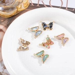Gouden vlinderhangers met marmeren inkttextuur voor DIY sieraden en oorbellen