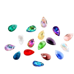 Faceted teardrop crystal glass beads in vibrant colors for DIY jewelry and crafts