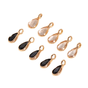 Waterdruppel hangers in zwart en wit met goudkleurige rand voor doe-het-zelf sieraden maken