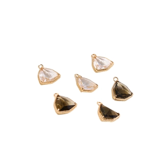 Set di mini ciondoli triangolari in cristallo dorato per gioielli e orecchini