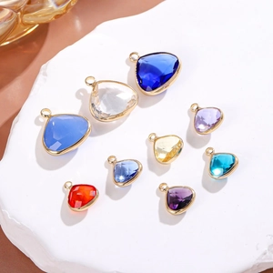 Elegant Waterdrop Crystal Pendant Gold Plated Alloy Bezel DIY Faceted Stone Jewelry Making Pendants For Women Necklaces