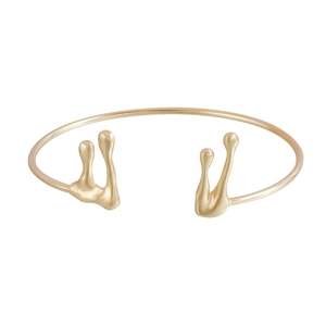 Bracciale da braccio moderno in metallo dorato stile liquido con design a goccia