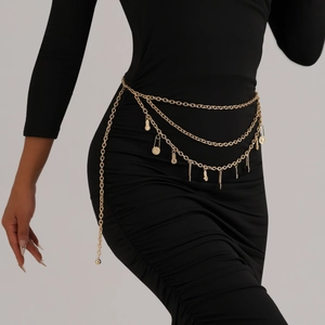 Chaîne de Taille en Métal Multicouche Vintage Tête de Lion pour Femmes Style Punk Chaîne de Corps Bijoux Retro Pièce