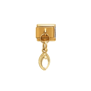 Golden Italian modular DIY charm in polished 925 silver for custom bracelet making