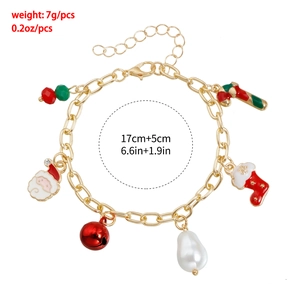 Detailansicht des Weihnachtsarmbands mit Gewichtsangabe 7g und Länge von 17cm plus 5cm