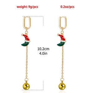 Pendientes de Navidad con campana, detalles de 10,2 cm de largo y 9 g de peso