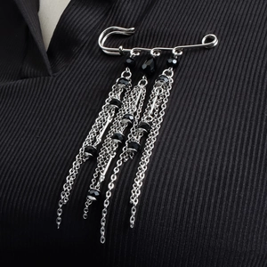 Punk Sicherheitsnadel Quaste Brosche Legierung Schwarzer Strass Weizenähre Taillenverstellung Nadel Für Damen Modeschmuck Zubehör