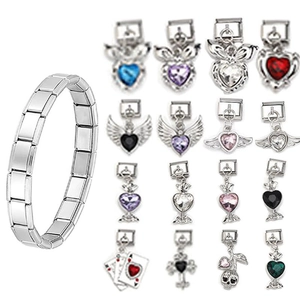Roestvrij Staal Italiaanse Charm Armband Schakel Hart Engel Vleugels Dier Hanger DIY Modulaire Sieraden Accessoires Voor Dames Heren