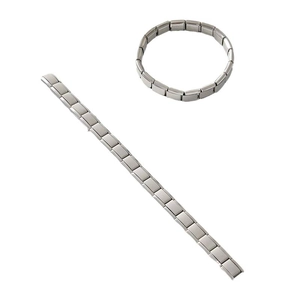 Bracciale modulare italiano regolabile in acciaio inossidabile lucido per gioielli fai da te