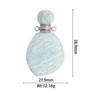 Dimensiones del colgante frasco de perfume amazonita 38,9mm por 21,9mm con su peso