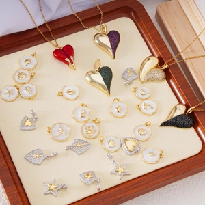 DIY Colgante de Cobre Corazón Delfín Estrella de Mar Esmalte para Mujer Chapado en Oro Zirconia Solo Colgante
