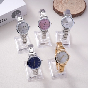 Elegant Women Quartz Bracelet Watch Stainless Steel Rhinestone Inlaid Korean Fashion Student Wristwatch For Ladies Gift