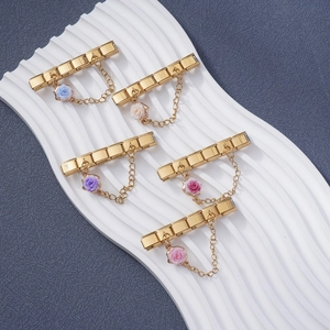 Catena di Sicurezza per Bracciale Italian Charm in Acciaio Inossidabile con Rosa 3D per Gioielli Fai da Te Donna
