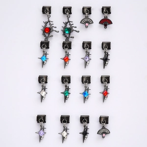 Pendentif Modulaire Italien Acier Inoxydable Alliage Pierre Synthétique Lien Pour Bracelet Fabrication Gothique Bijoux