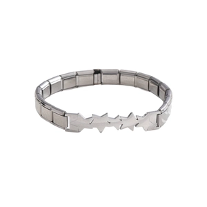 Minimalistisches 9mm italienisches Bettelarmband aus Edelstahl mit silbernem Stern