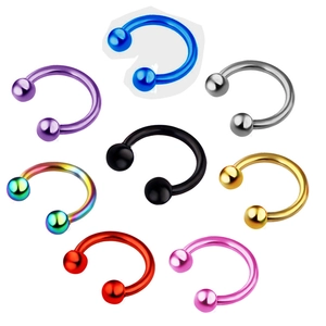 Anelli per Piercing a Ferro di Cavallo in Acciaio Inossidabile Multicolore Septum Ring Gioielli per il Corpo per Uomo Donna