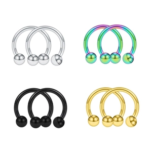 Hufeisen-Piercings aus chirurgischem Edelstahl in Gold, Schwarz, Silber und Regenbogenfarben